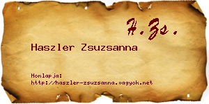Haszler Zsuzsanna névjegykártya